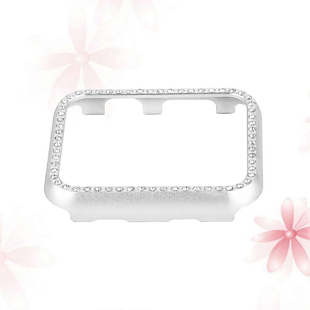 Bling Crystal Diamond SmartWatch Face Case Cover Protective Bumper for Series 3/2/1 (Silver 42mm)