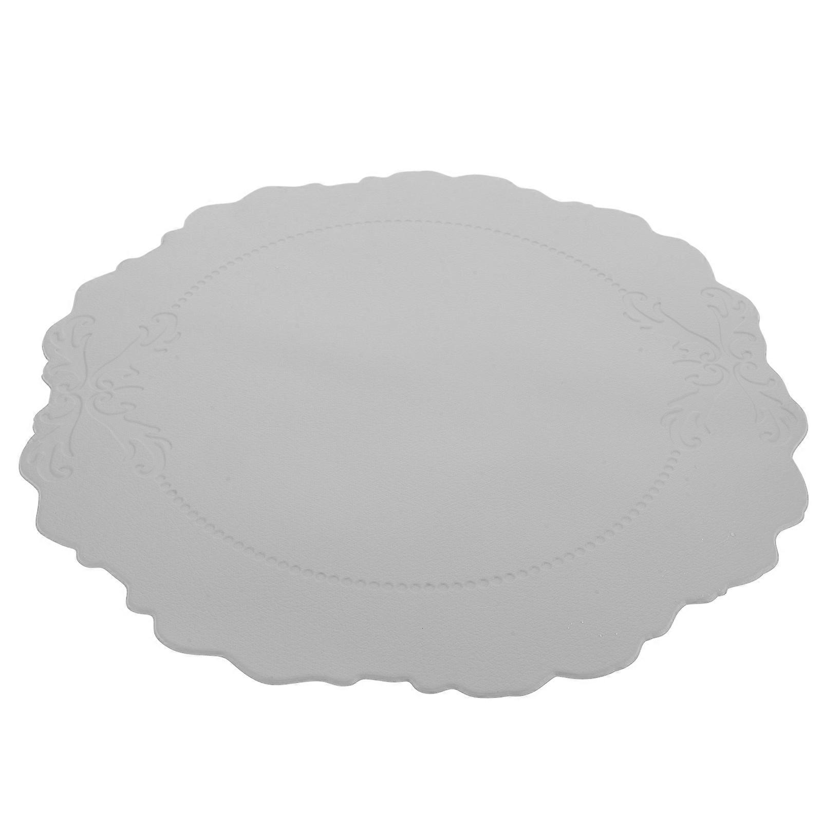 Waterproof Reusable PVC Table Mat with Vintage Design for Home Use Easy to Clean Light Grey 7 Inch