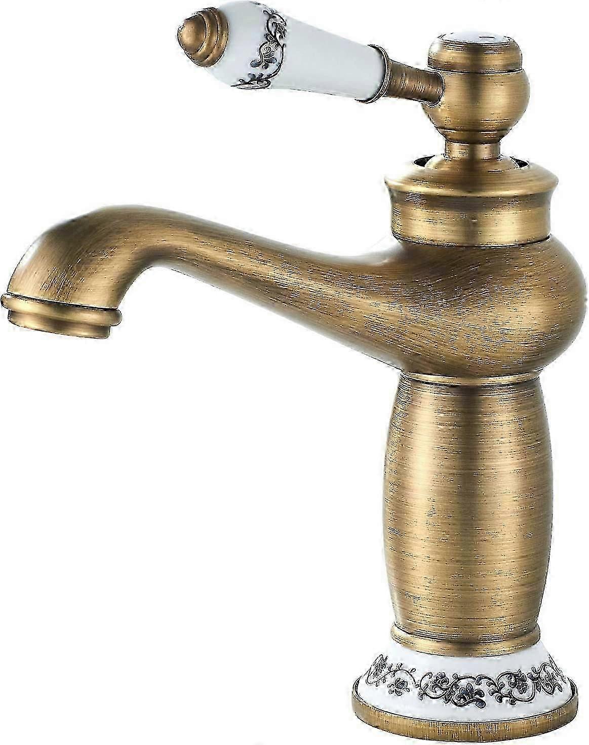 Brass basin faucet with smooth ceramic handle operation