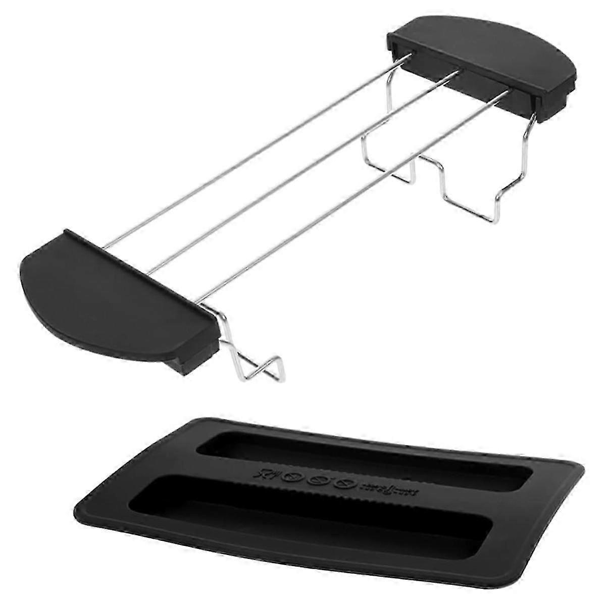 2pcs Silicone Toaster Dust Covers Black Kitchen Toaster Lid