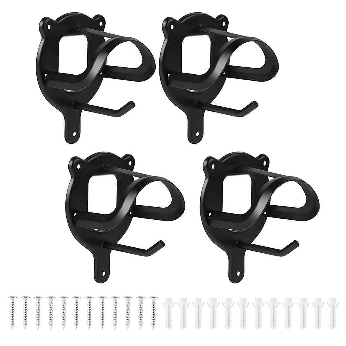 4Pcs Bridle Holders, Black, Metal, Bridle Hooks, Bridle Holder with Additional Hooks, Horse Bridle Hook