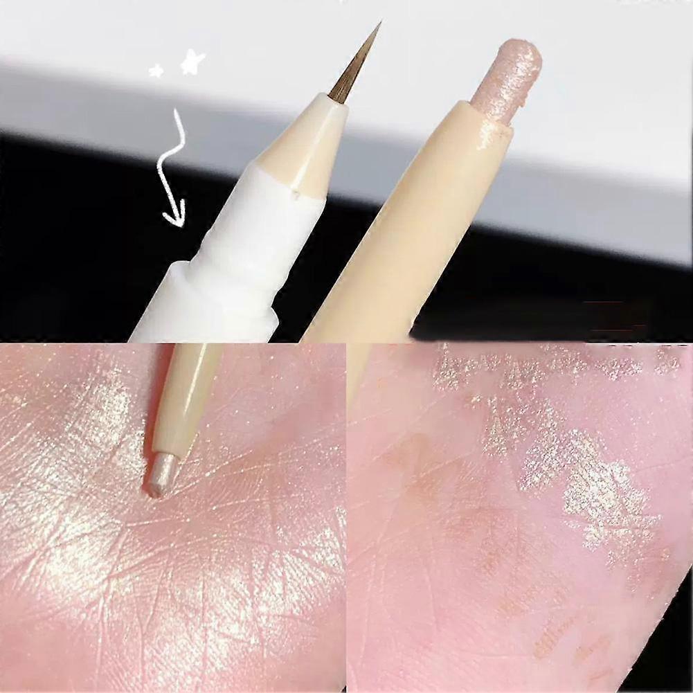 ダブルヘッドリキッドグリッターハイライターペン横たわる明るくなるアイシャドウスティック