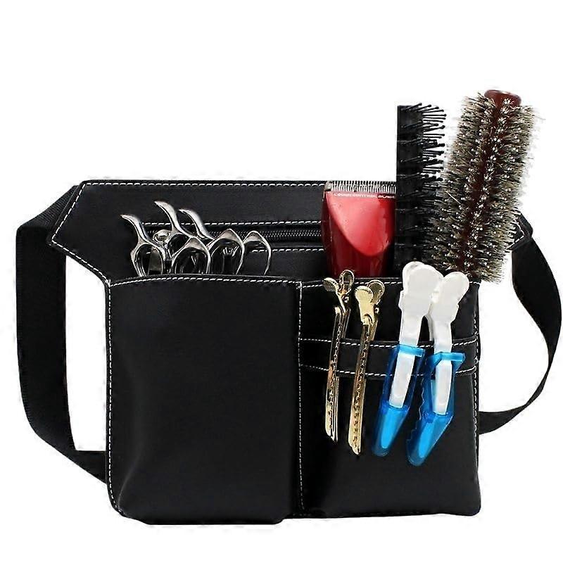 Hairdressing Bag Black Unisex Professional Barber Scissors Waist Pouch Multifunctional Salon Tool Storage Case