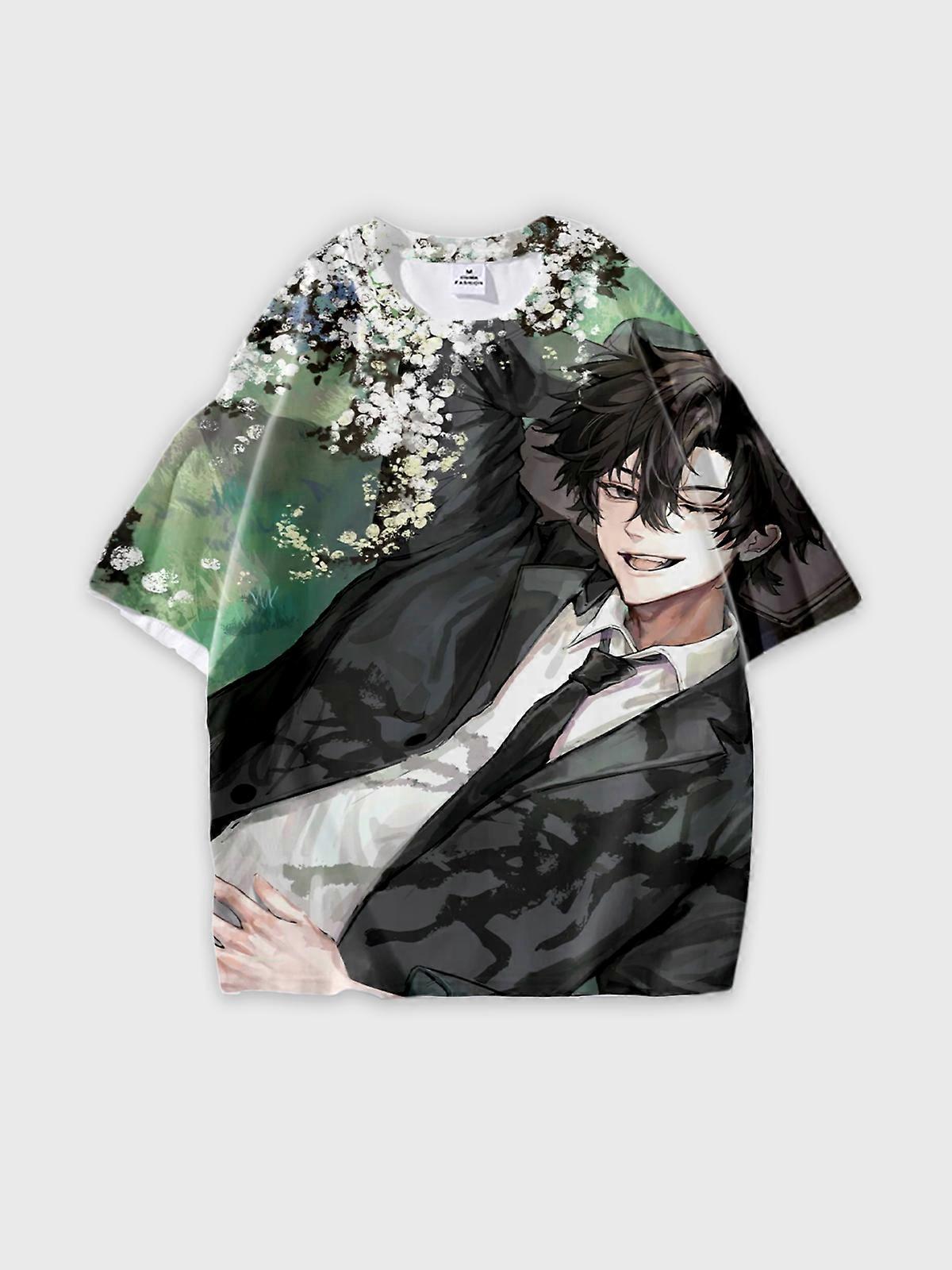 T-Shirt Round Neck, Loose Short Sleeve Link Click Graphic Tee, Unisex Summer Casual Top W3228