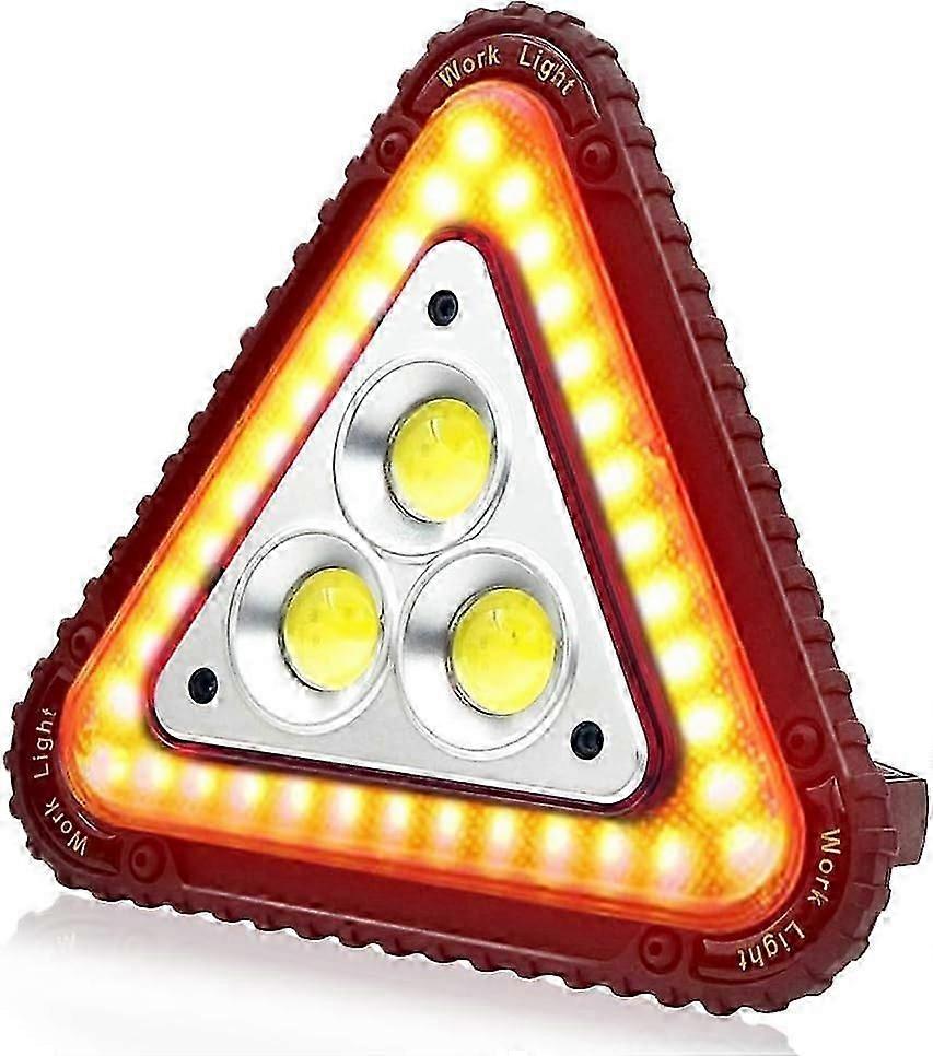 2025 Suitable Portable LED Warning Triangle, Portable LED Work Light, USB Rechargeable, 4 Modes Triangle Spotlight