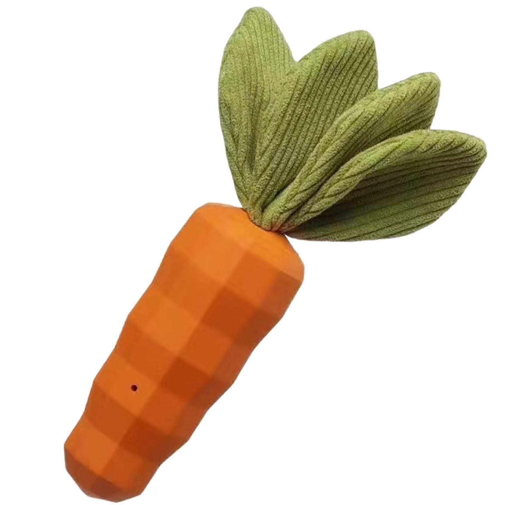 Dog Carrot Toy Rubber Squeaky Chew Toy For Aggressive Chewers Indestructible Carrot Shaped Interactive Toy For Puppies