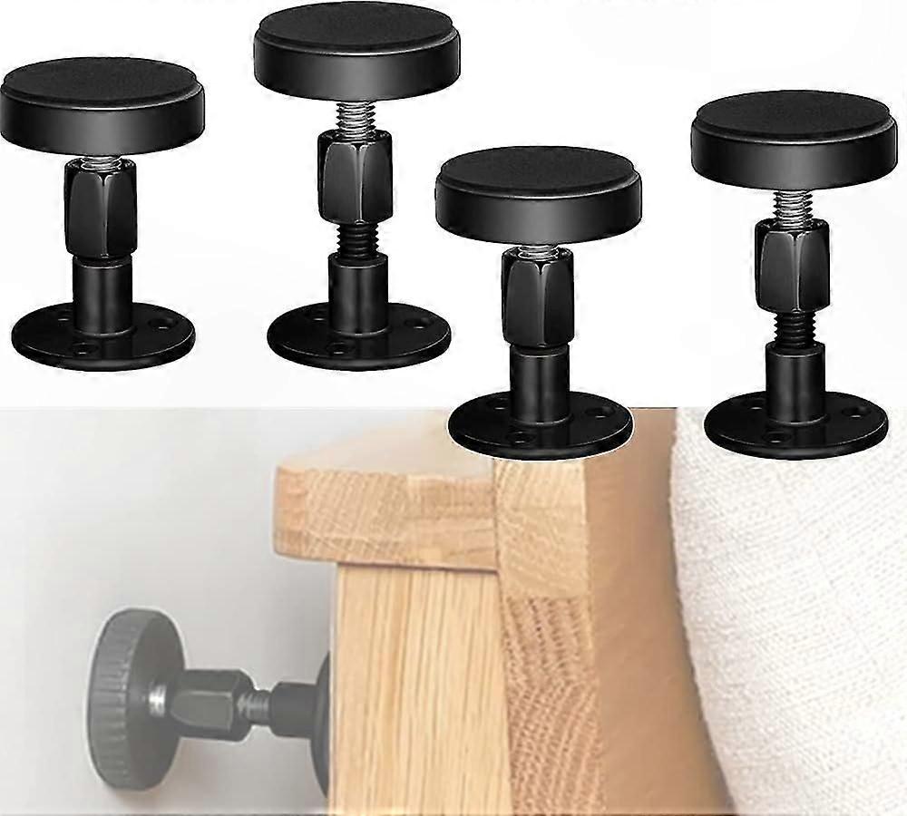 4 Pack Adjustable Bed Frame Stabilizers, Anti-Wobble Headboard Supports for Beds, Cabinets, Sofas, 47-64mm Threaded Design