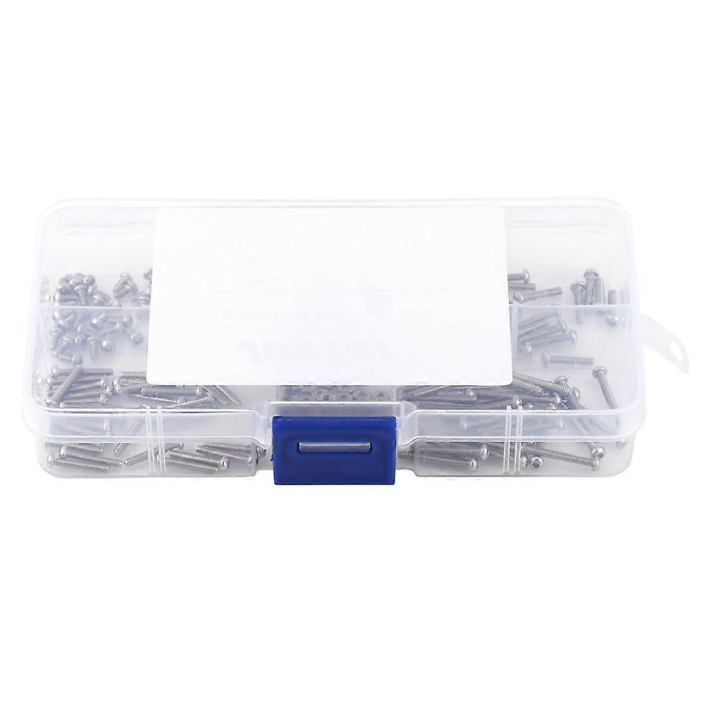 230Pcs SS304 M2 Stainless Steel Hex Socket Head Cap Screws Bolts Nuts Assortment Kit