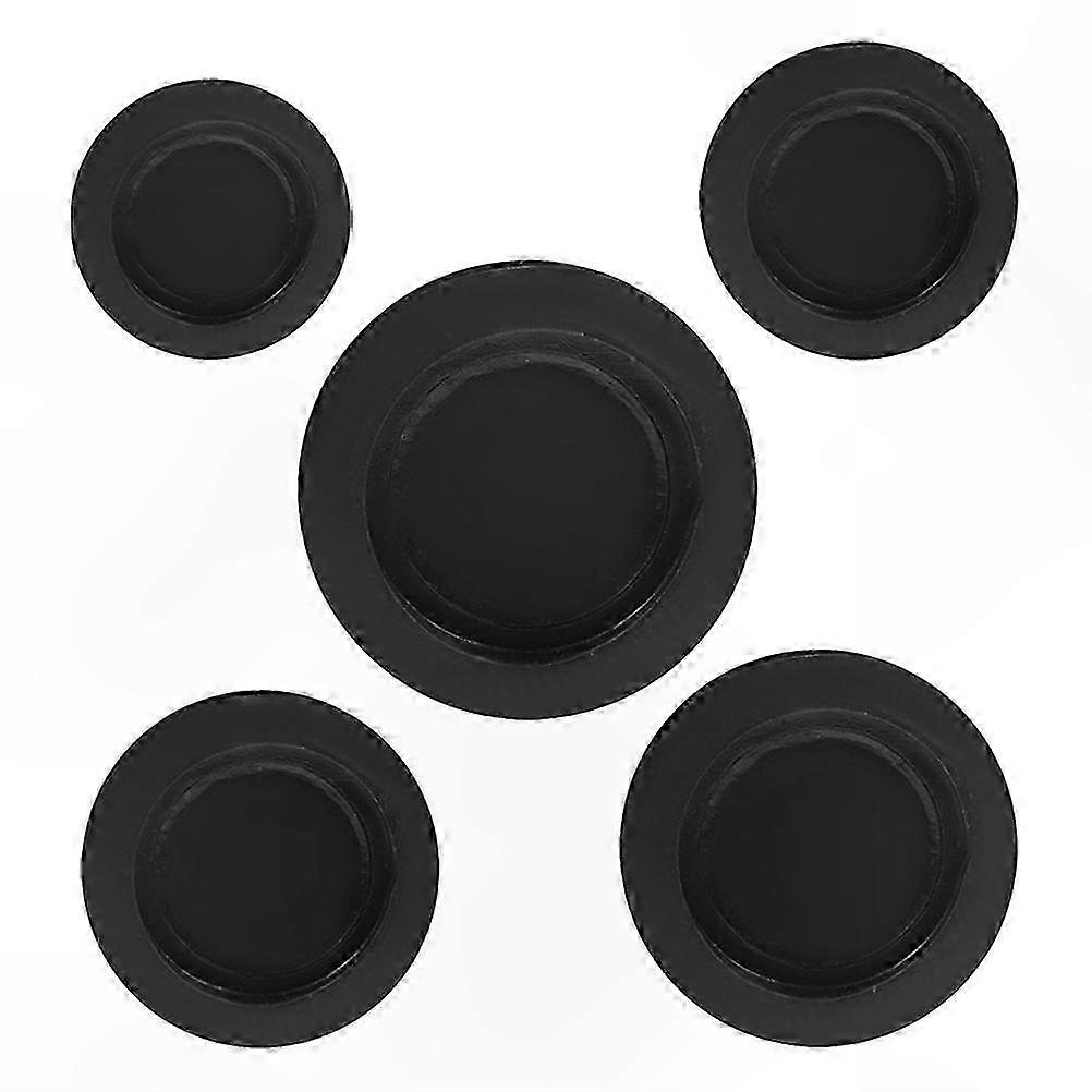 Black Rubber Stopper Plugs for Coin Banks, 5-Pack, Durable Sealing Solution