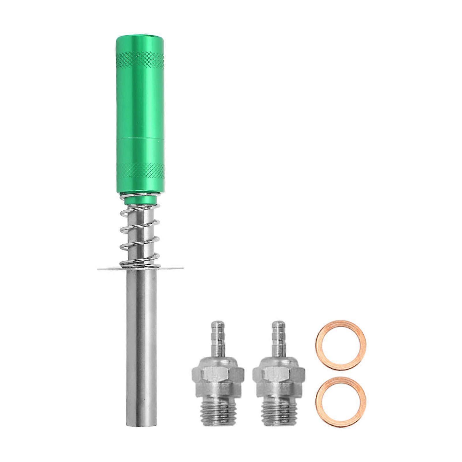 Glow Plug Igniter RC Engine Starter with N3 Glow Plug for RC Oil Powered Car Ship Methanol EngineGreen