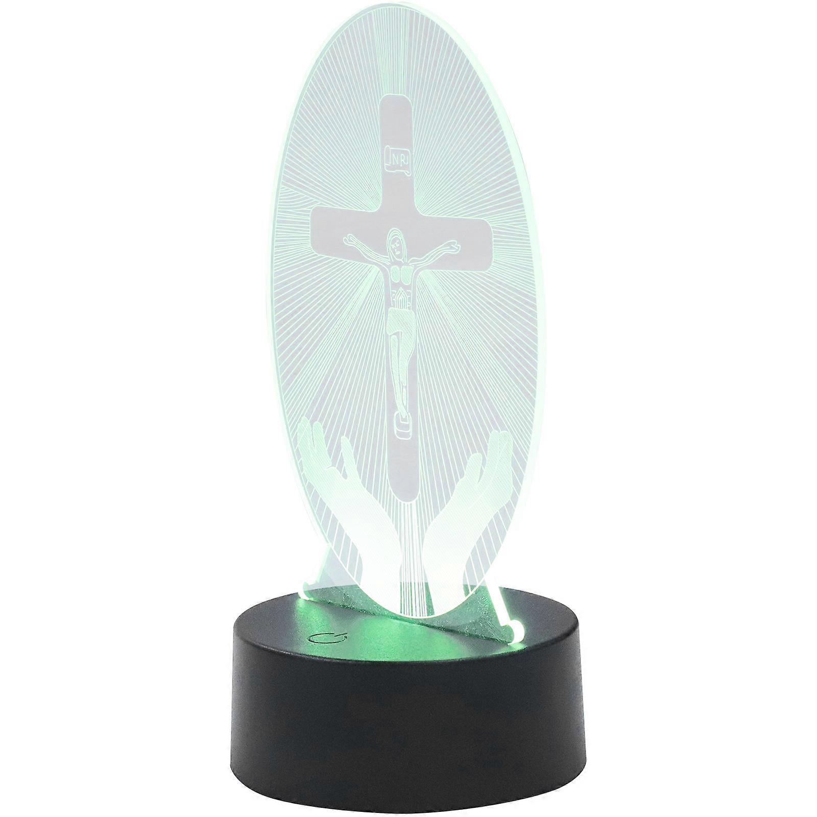 3D Visualization Acrylic Jesus Cross Night Light for Home 5Pcs Desktop Lamp