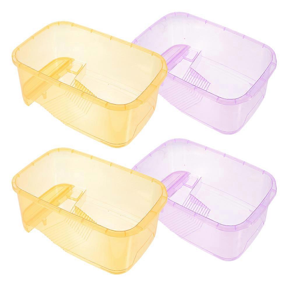 Turtle Tank Plastic Aquarium 4Pcs with Platform for Turtle Living and Feeding