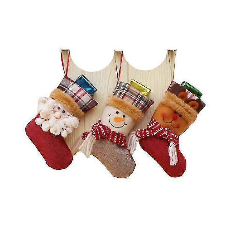 3 Pieces Santa Boots Christmas Stocking Decoration