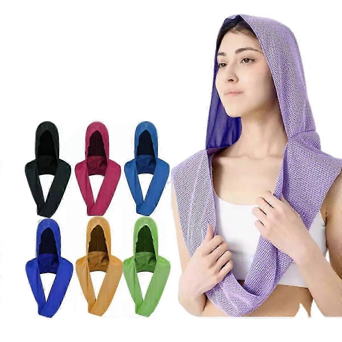 Serviette froide pour temps chaud, serviette de sport douce et respirante serviette à capuche rafraîchissante