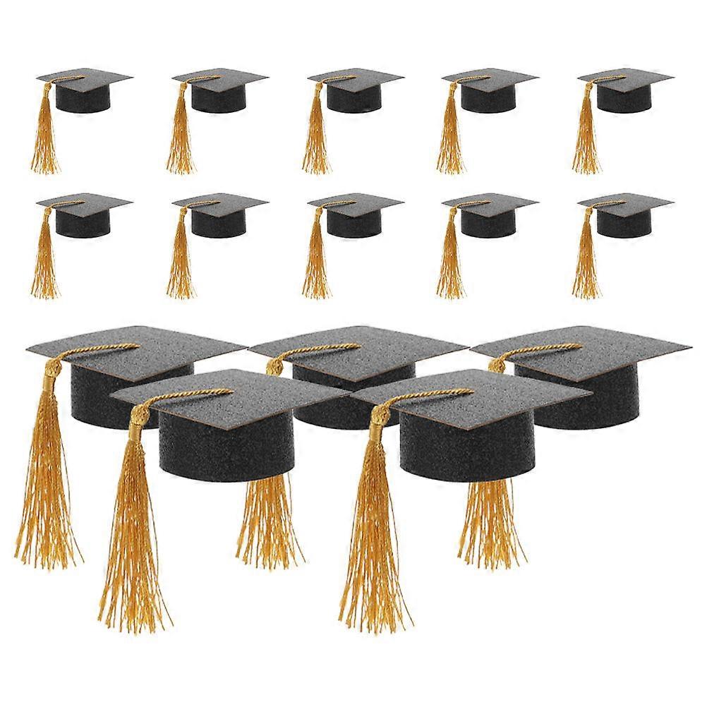 Mini Graduation Caps 15Pcs Featuring Tassel Decoration Perfect For Table Use During Graduation Party And Special Celebrations In Various Occasions