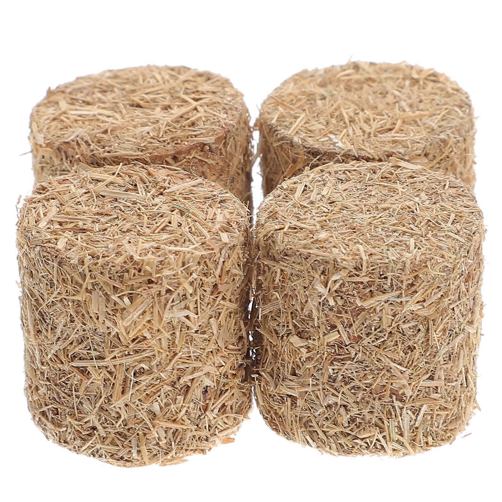 Hayrick Decor Mini Wooden Hay Blocks for DIY Home Decoration 4Pcs