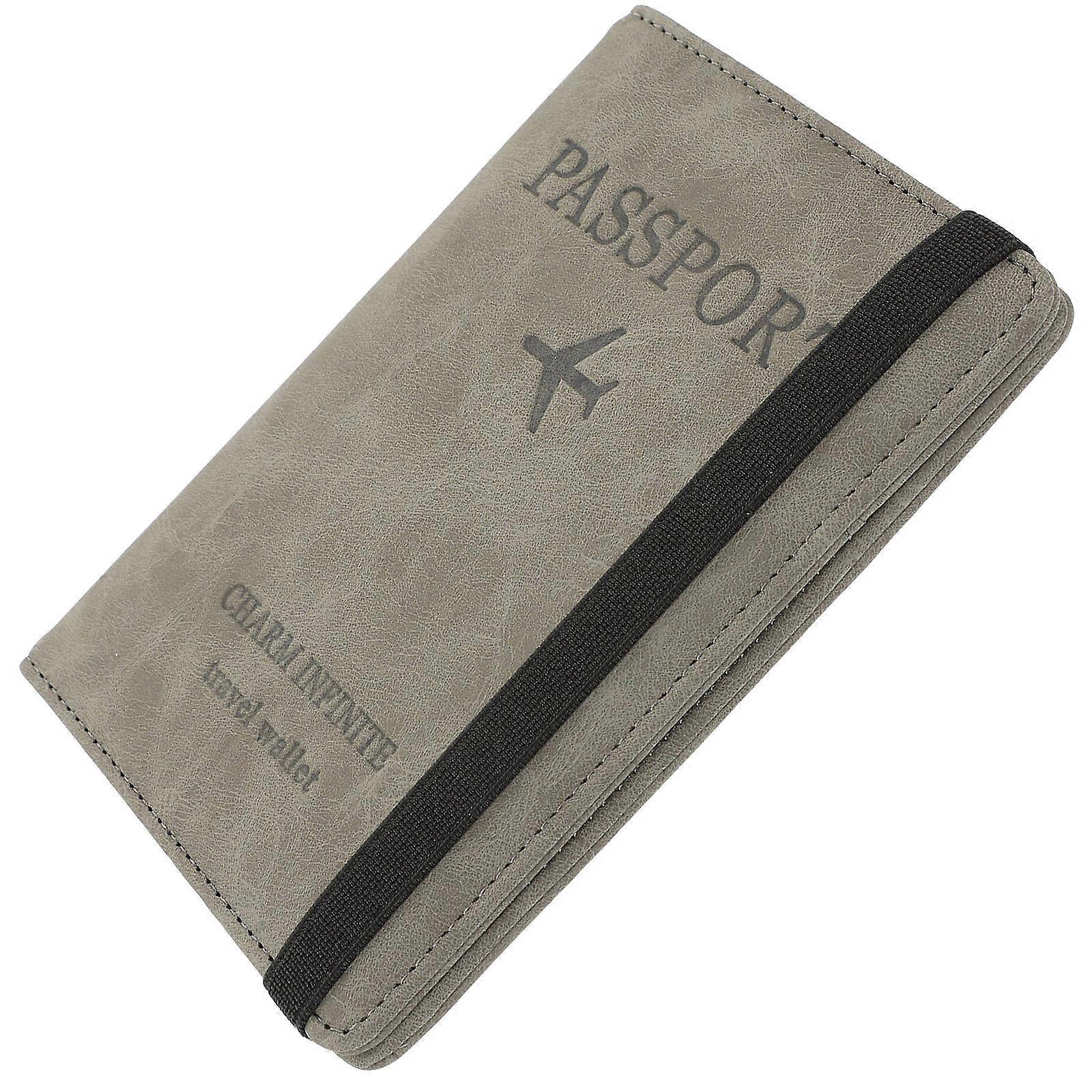 Card Protector Sleeves Passport Holders For Travel Rfid Blocking Lightweight Portable Grey 5.8×4.3×0.4In 1Pack