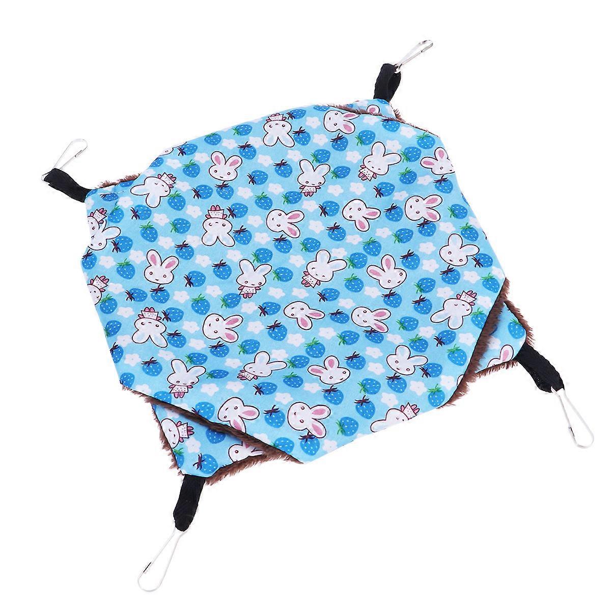 Hammock Shape Pet Hammock Squirrel Resting Bed Soft Hangable 20*20 Cm Blue Basking in Sunshine 1Pack