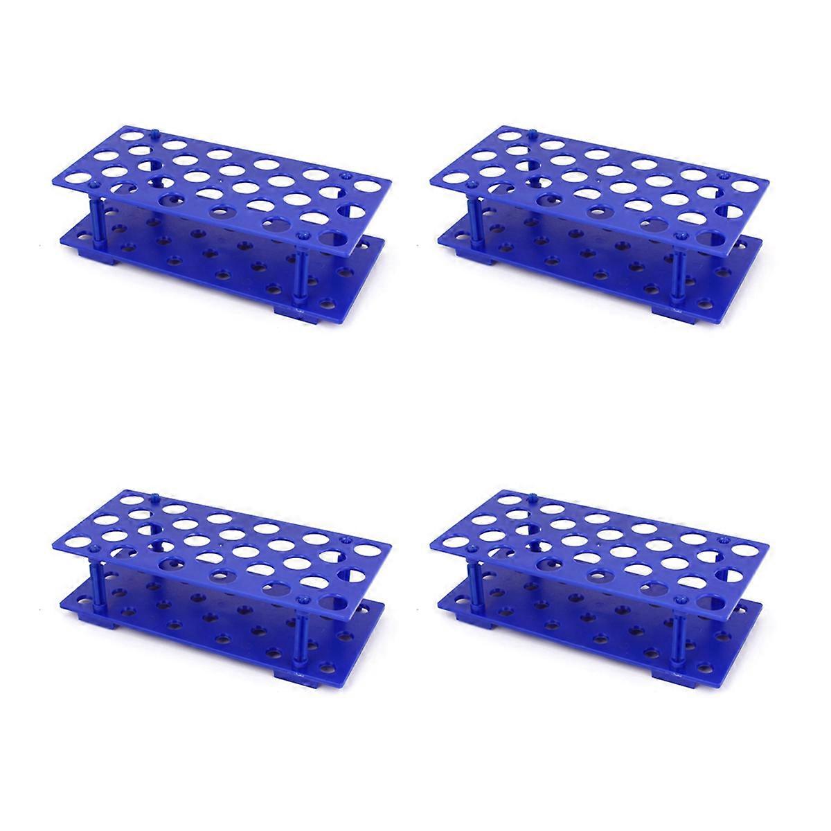 4X Laboratory Plastic 28 Hole 17mm Dia 15ML Centrifugal Test Tube Rack Holder