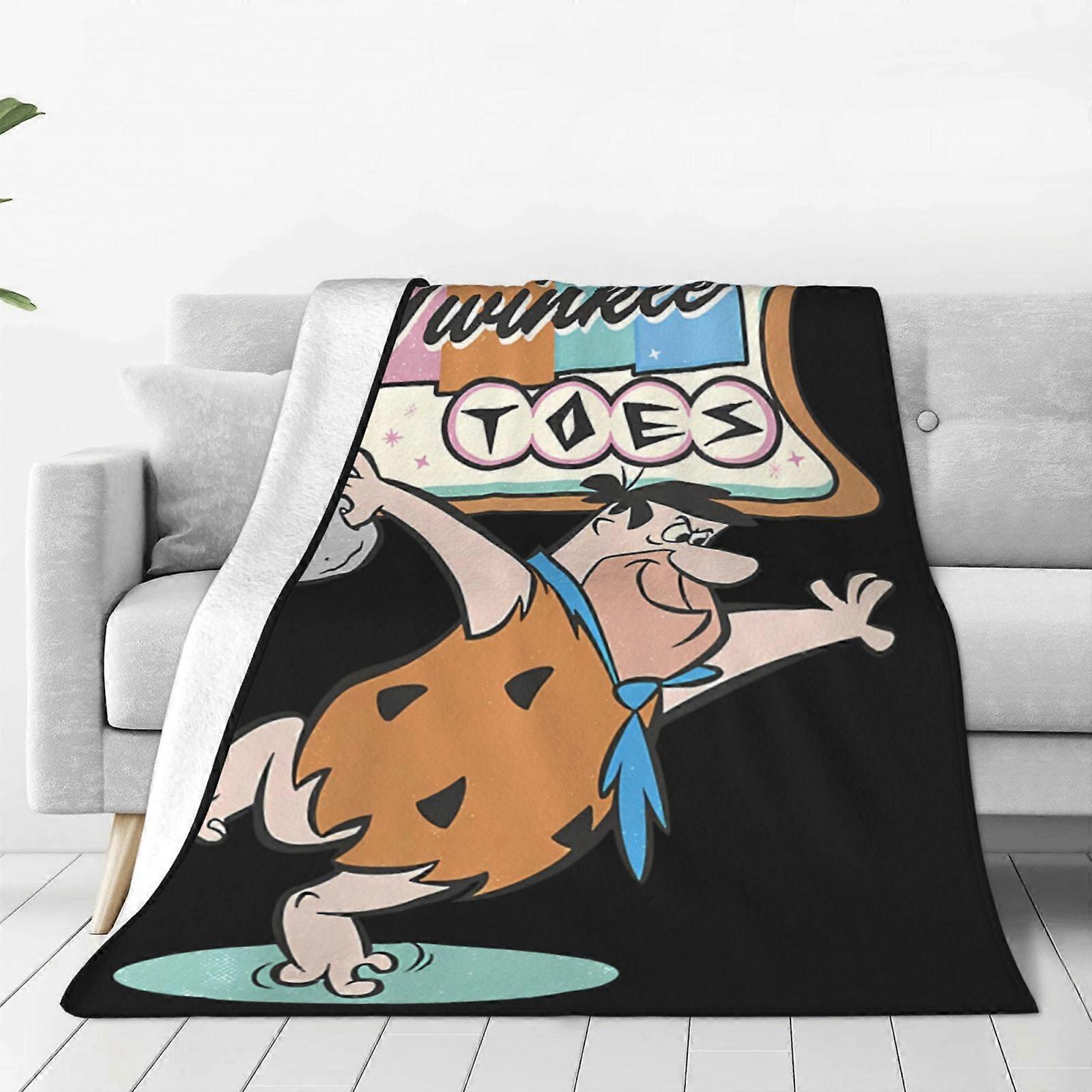 The Flintstones Flannel Sofa Blanket, Super Soft 50"x60" Micro Fleece Throw, Warm & Breathable for All Seasons, Compatible with Couch, Bed, Office