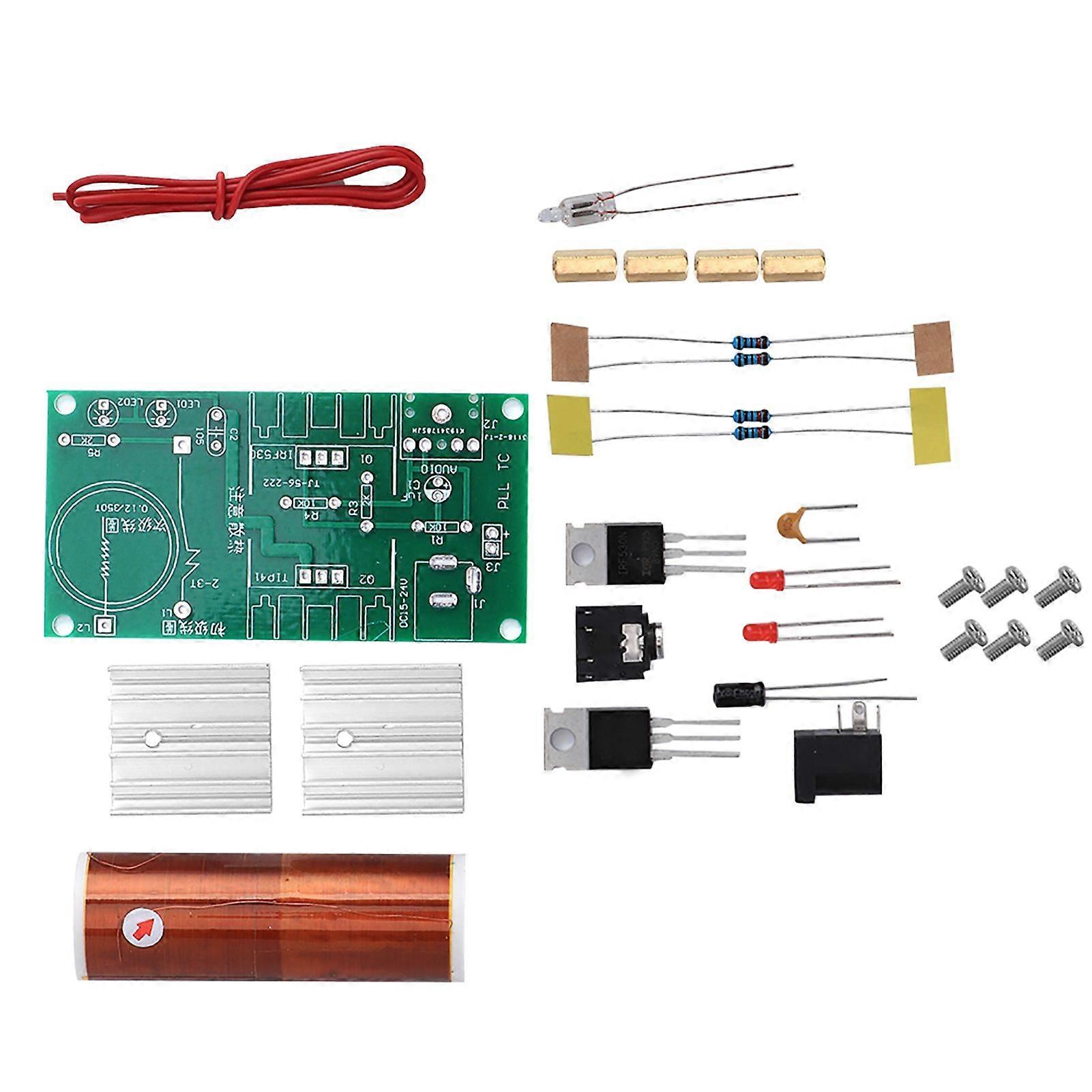 Tesla Coil Module Plasma Speaker Unassembled Mini DIY Electronic Kit Tool 15W DC 15-24V 2A
