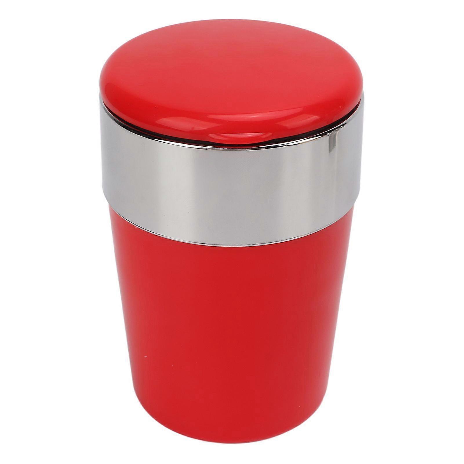 Windproof Ashtray Durable ABS Stainless Steel Windproof Rain Proof Simple Style Car Ashtray for Party Bar Car Red
