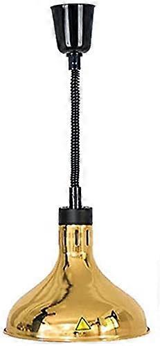 Telescopic Heat Lamp Adjustable Chandelier Gold Finish Single Head Food Warmer for Buffet Pizza and Dishes