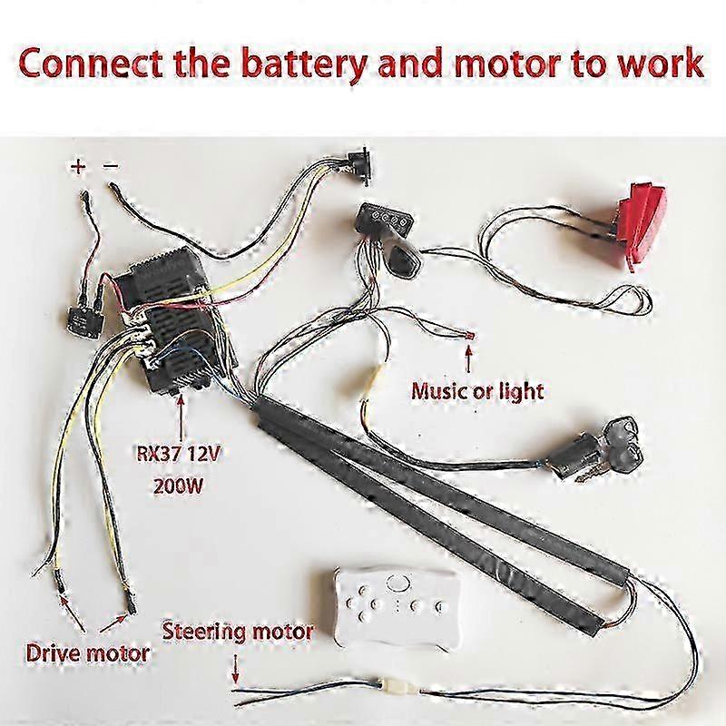 12V6V24V Children electric car DIY modified wires and switch kit,with 2.4G Bluetooth remote control Edition 0926