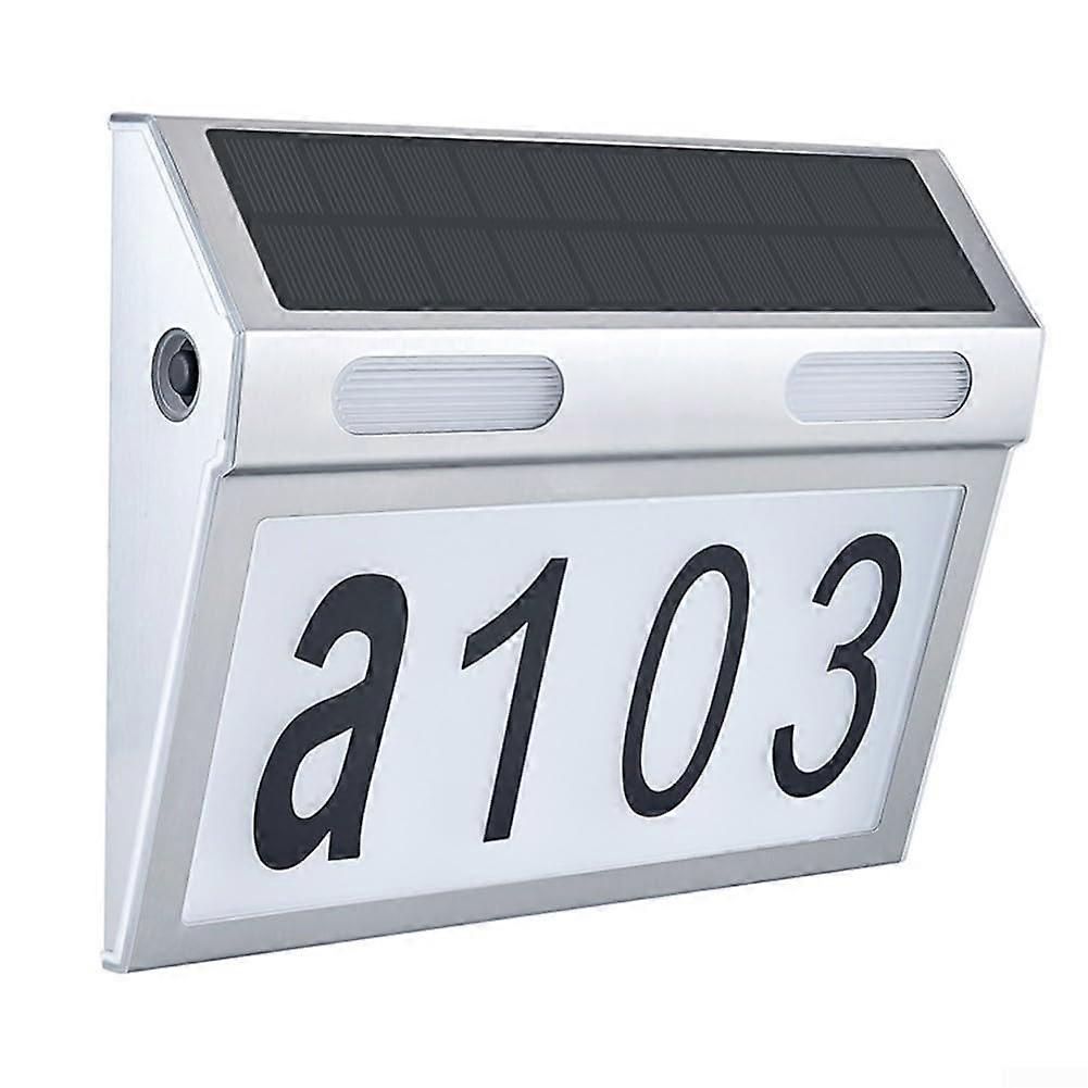 Automatic LED Lighting For Outdoor House Number Lamp Solar Powered, Weatherproof Aluminum, 4Inch Digits, IP65
