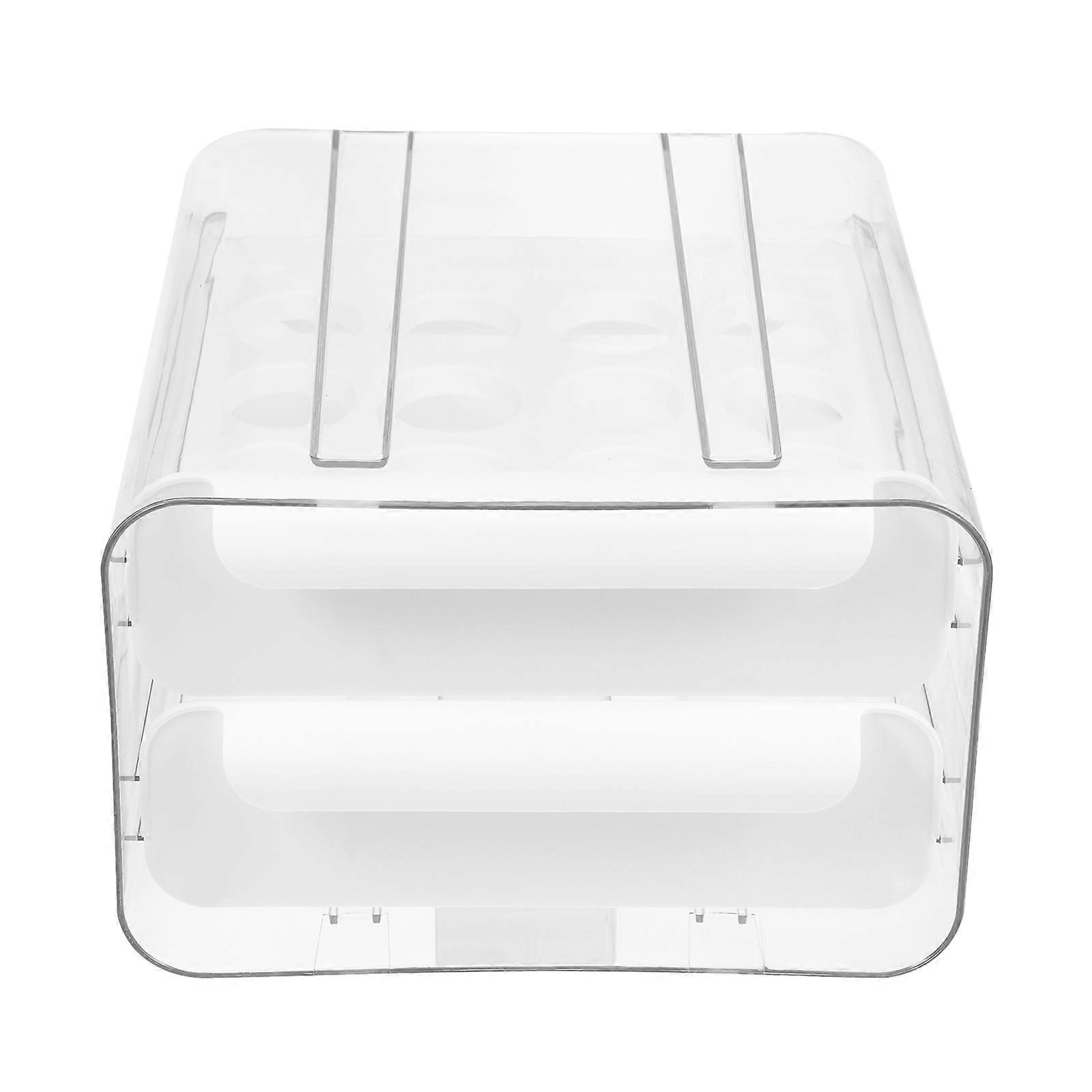 White Plastic Refrigerator Food Storage Box for Storage Use 1Pcs
