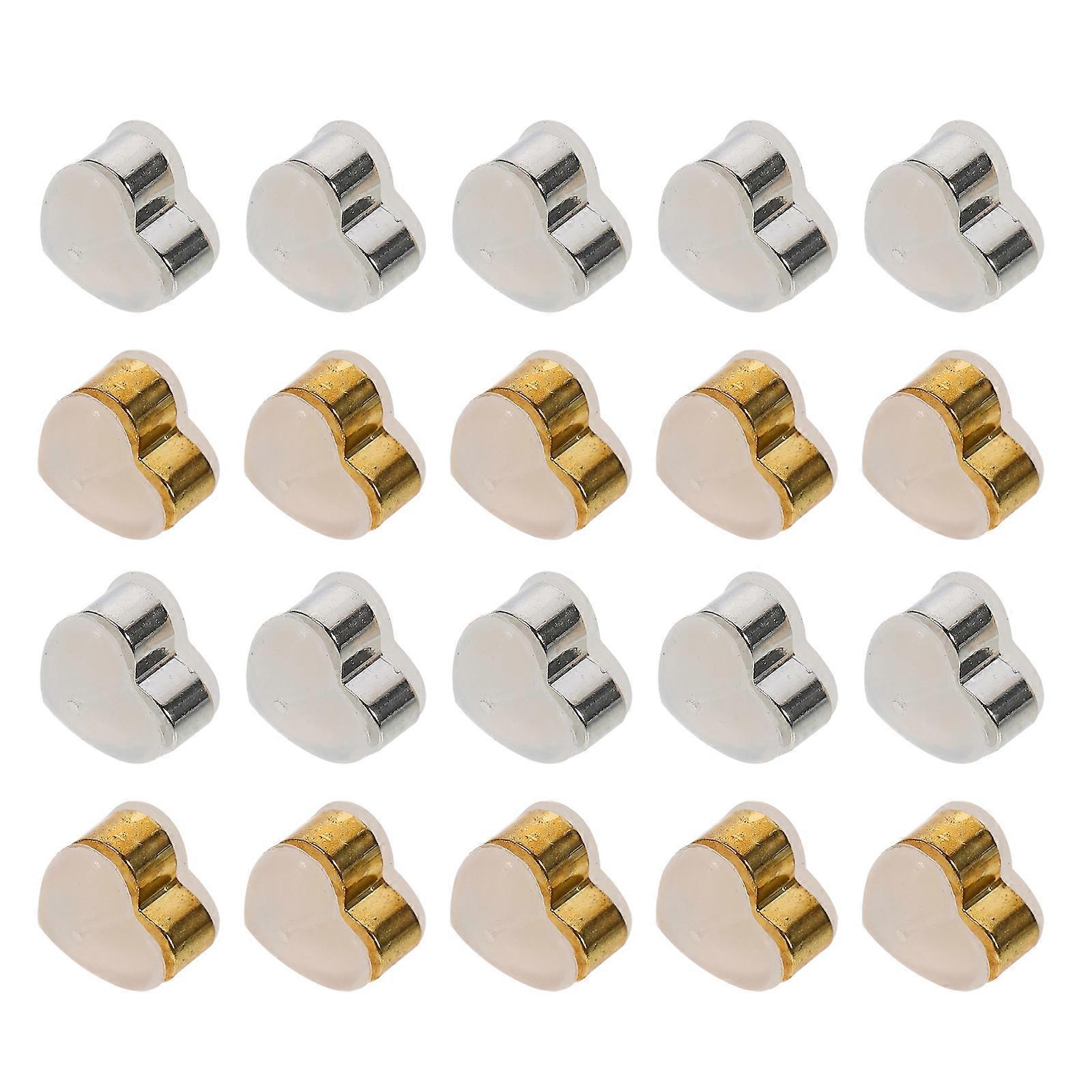 Secure Earring Backs Heart Shaped Silicone for Earring 20Pcs Collection
