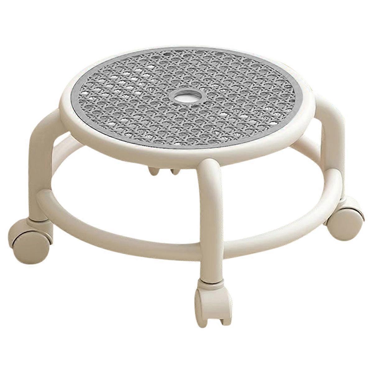 Swivel Rolling Stool Round Low Small Grey Universal Wheel Kids Adult Strong Capacity Practical Stor