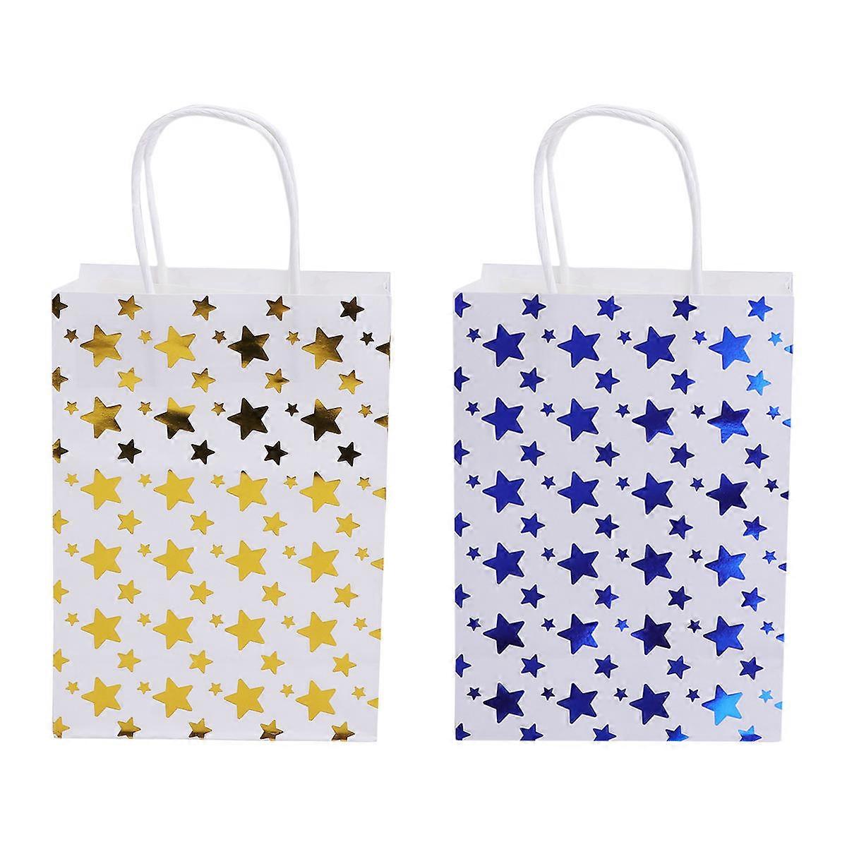 Gift Handbag Paper with Star Pattern for Storage Use 12Pcs Assorted Colors