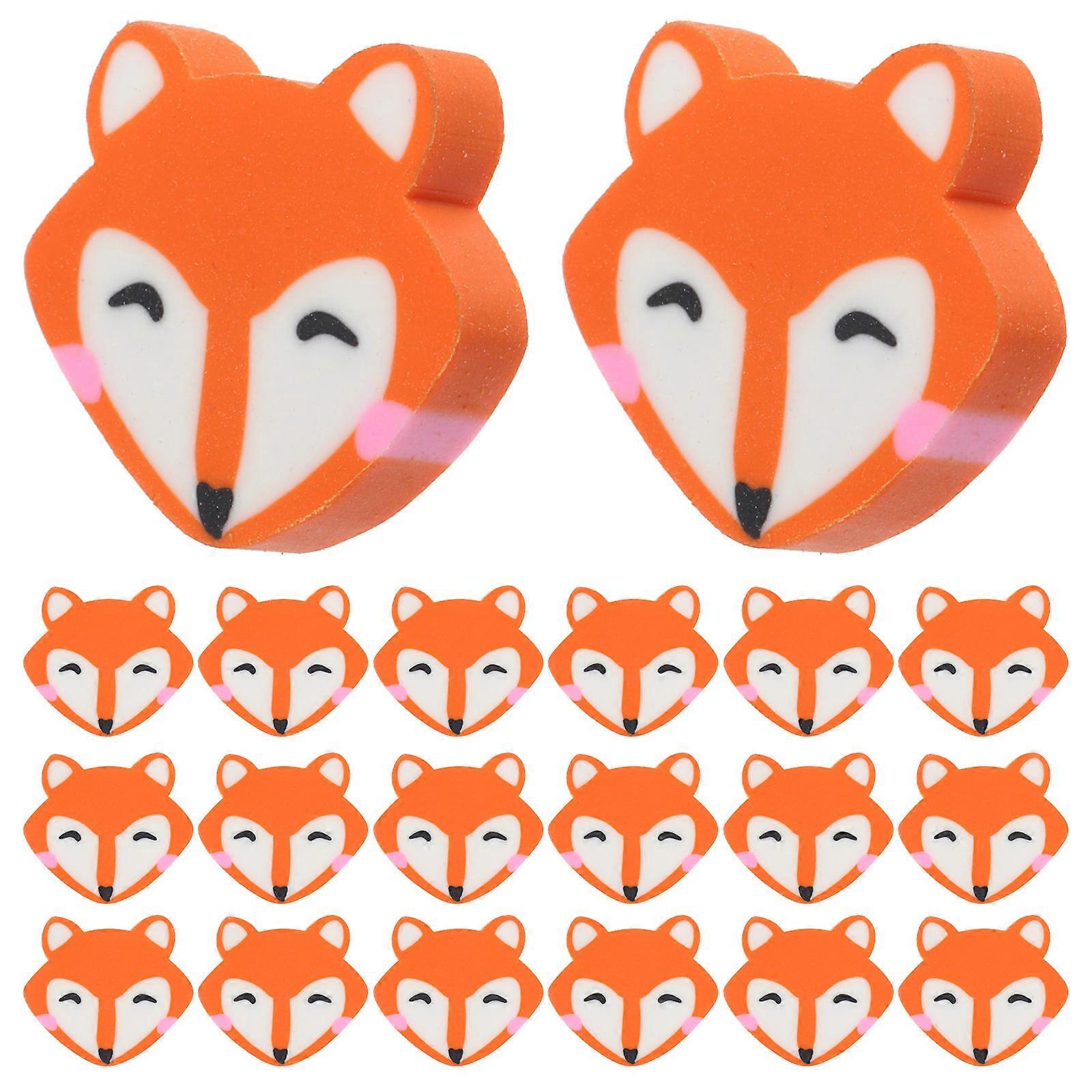 250 Pcs TPR Fox Erasers For Study Table And Games Stationery Accessory 2.70X2.50X0.60CM Fun Erasing Pencil Marks