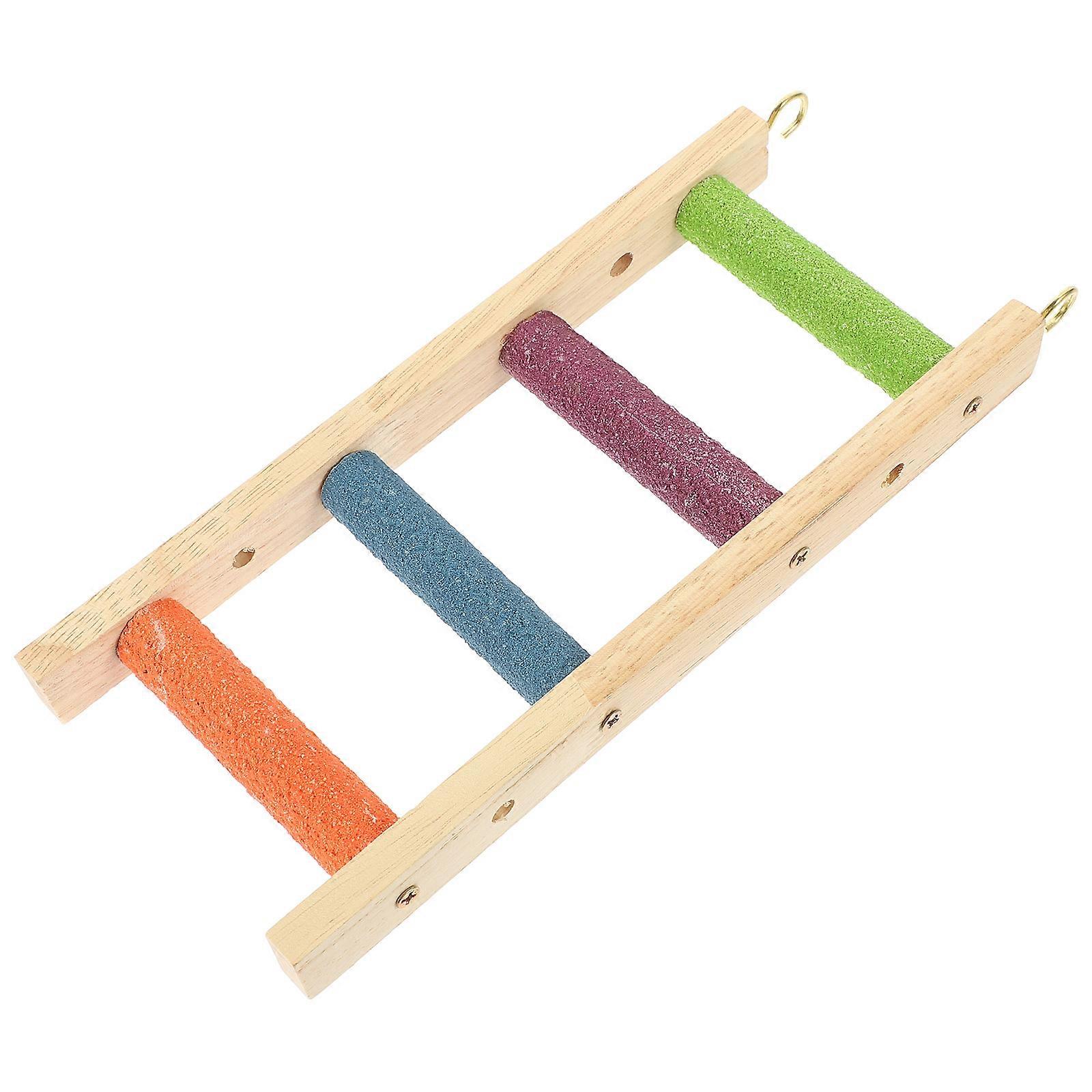 Climbing Parrot Ladder For Small Birds 22.9X10.1X2.1Cm Multi Wood Exercise 1 Set