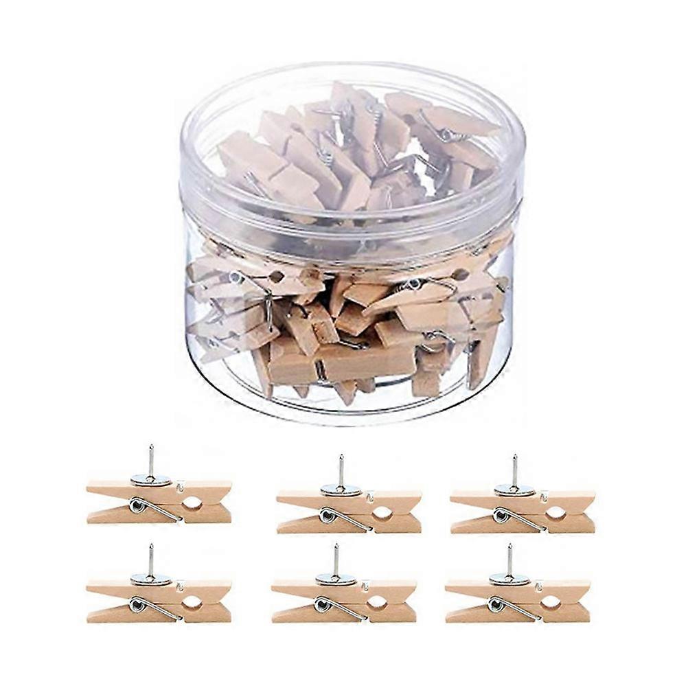 Multipurpose Pushpin Clips Wooden Thumbtack for Fixing 200Pcs