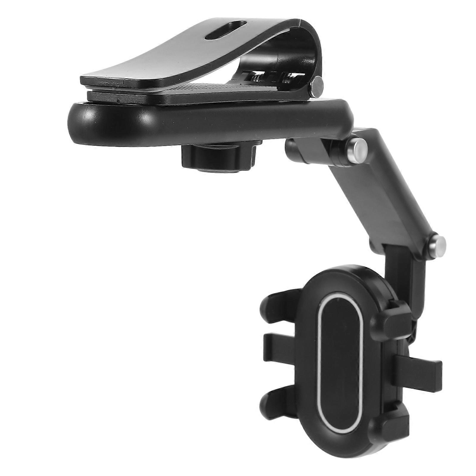 Car Visor Phone Mount Clip on Holder for Frequent Travelers Abs Iron Material Adjustable 1Set