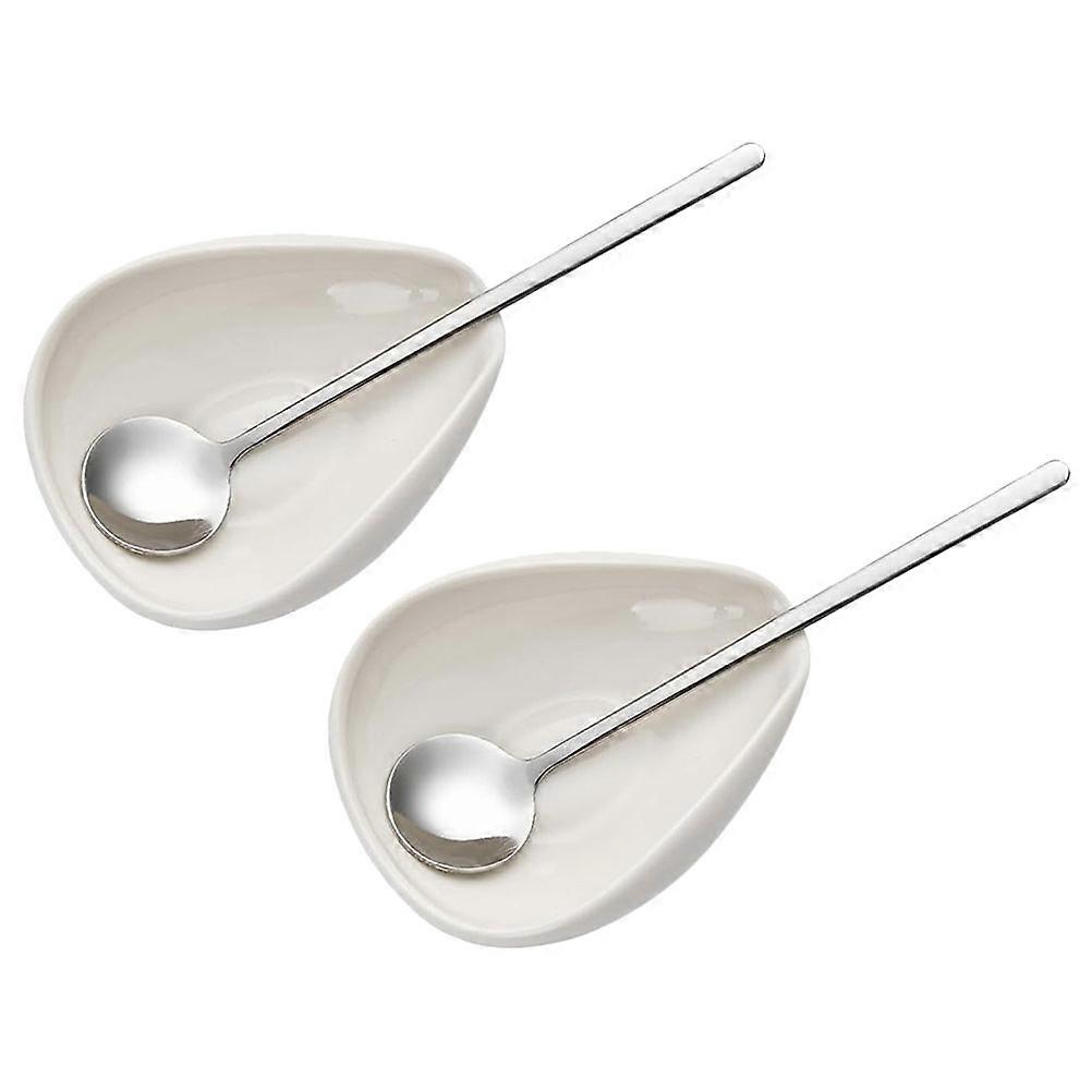 Ceramic Coffee Spoon and Rest for Measuring Powder in 8Sets Kitchen
