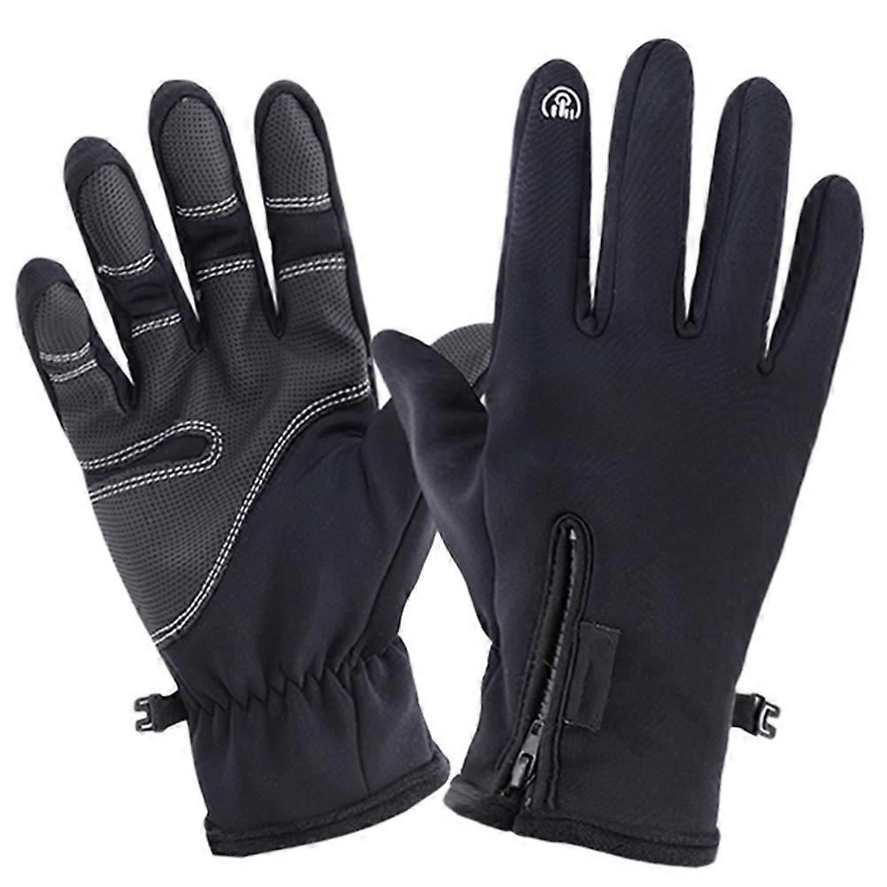 Winter Gloves for Cycling 2Pairs Black Windproof Touch Screen Gloves