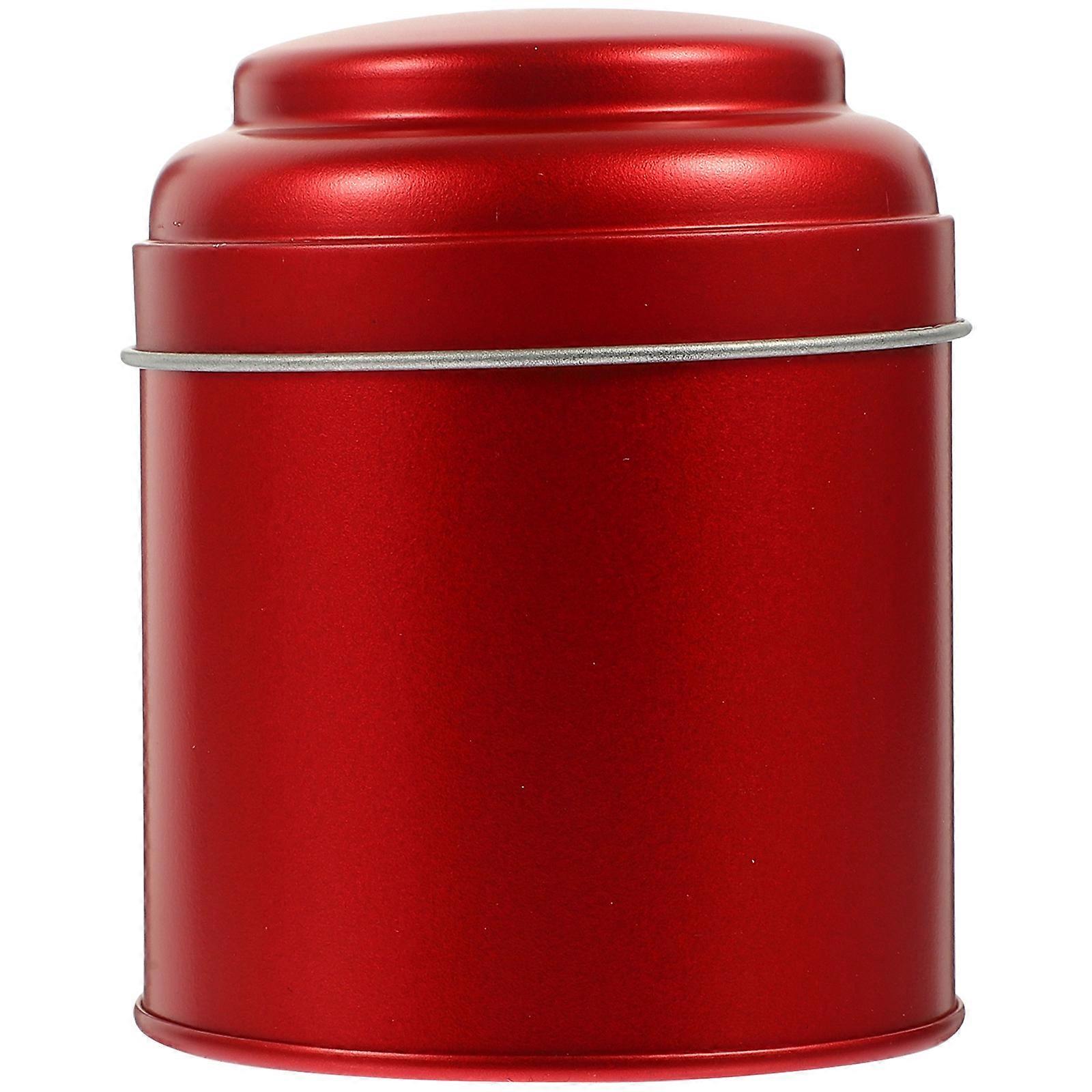 Portable Tea Canister Red Practical Storage Containers 3Pcs Tea Tins