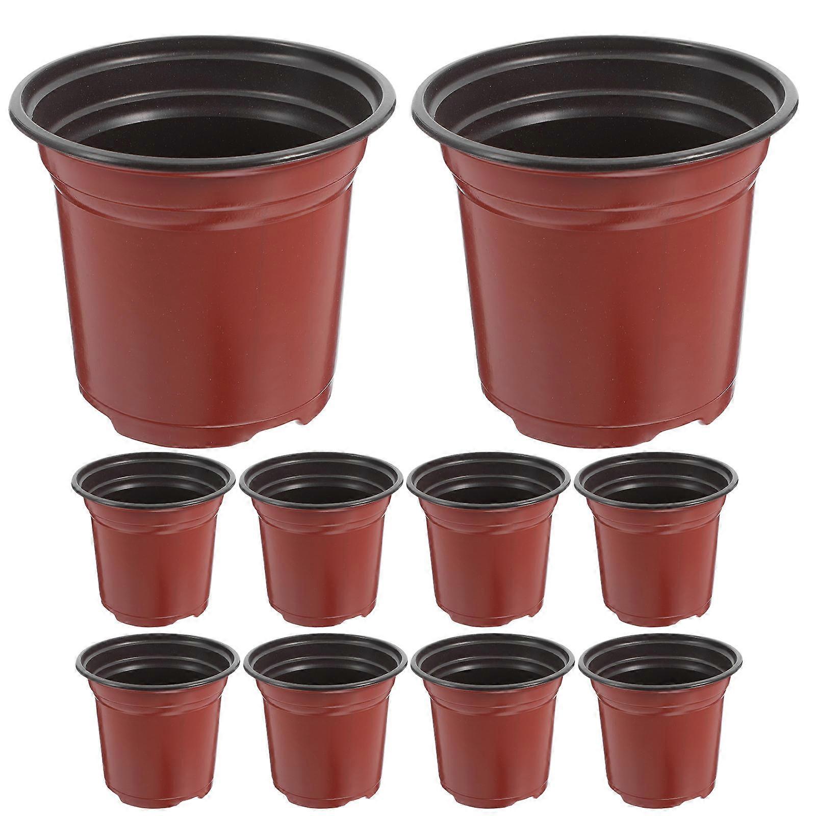 Plastic Basin Dark Red for Gardening Mini Planters Set