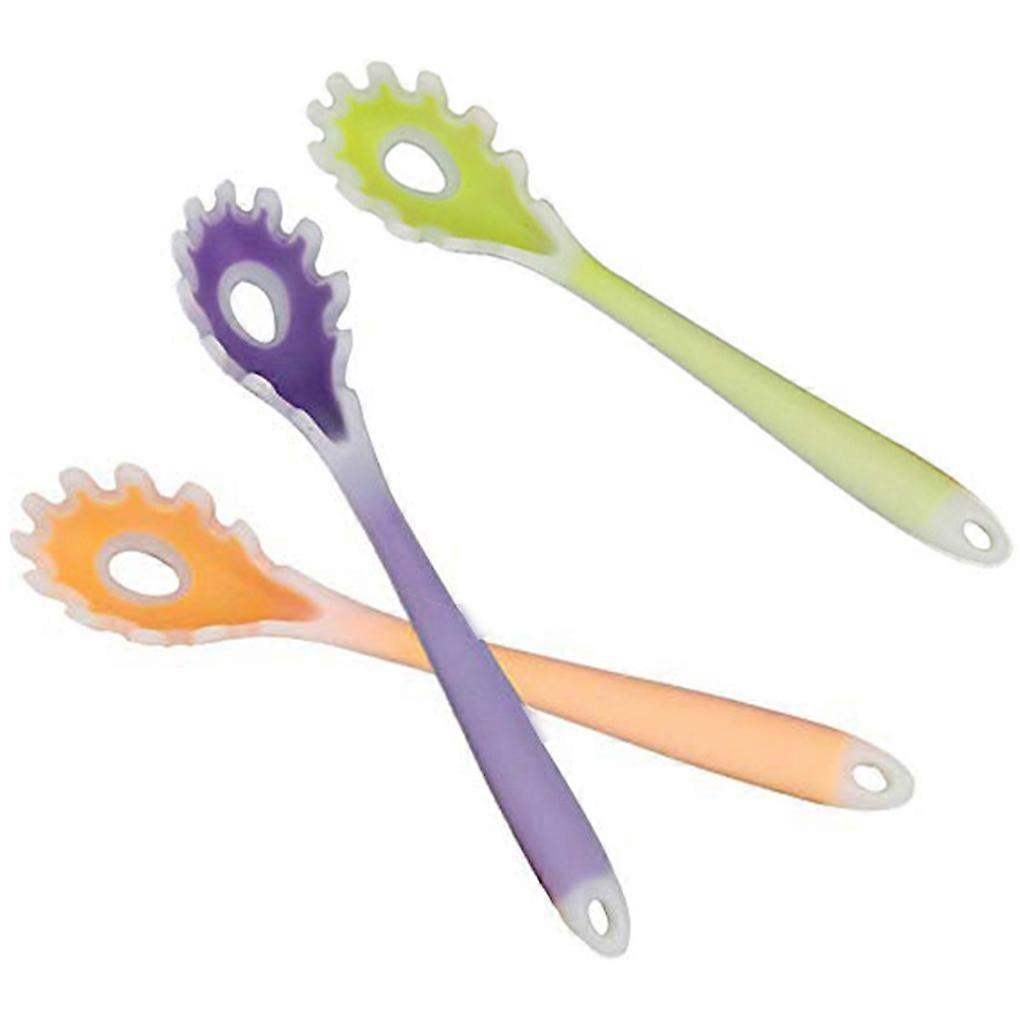 Random Color Silicone Spoon Multifunctional Vermicelli Scoop Noodles Server Fork Kitchen Accessory