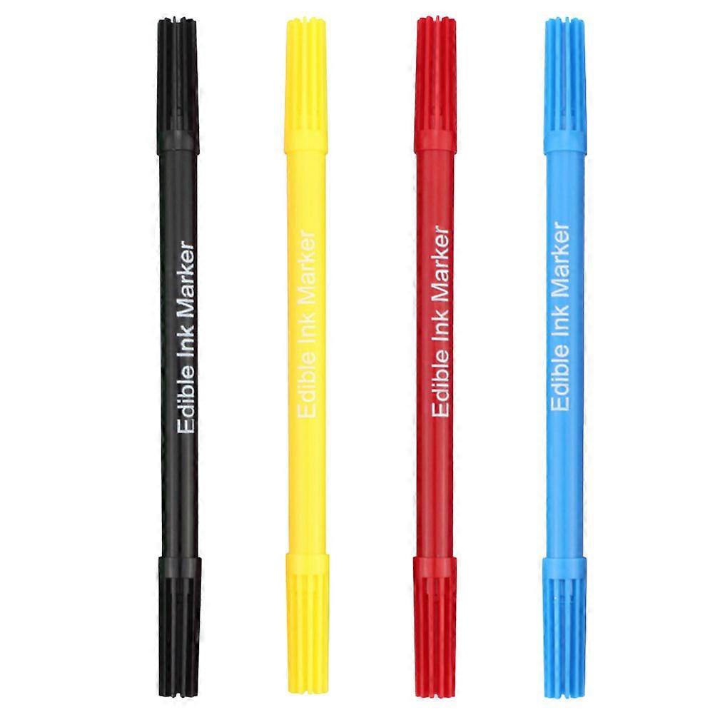 Double-Headed Edible Markers Macron Pens for Baking Use 4Pcs Pack