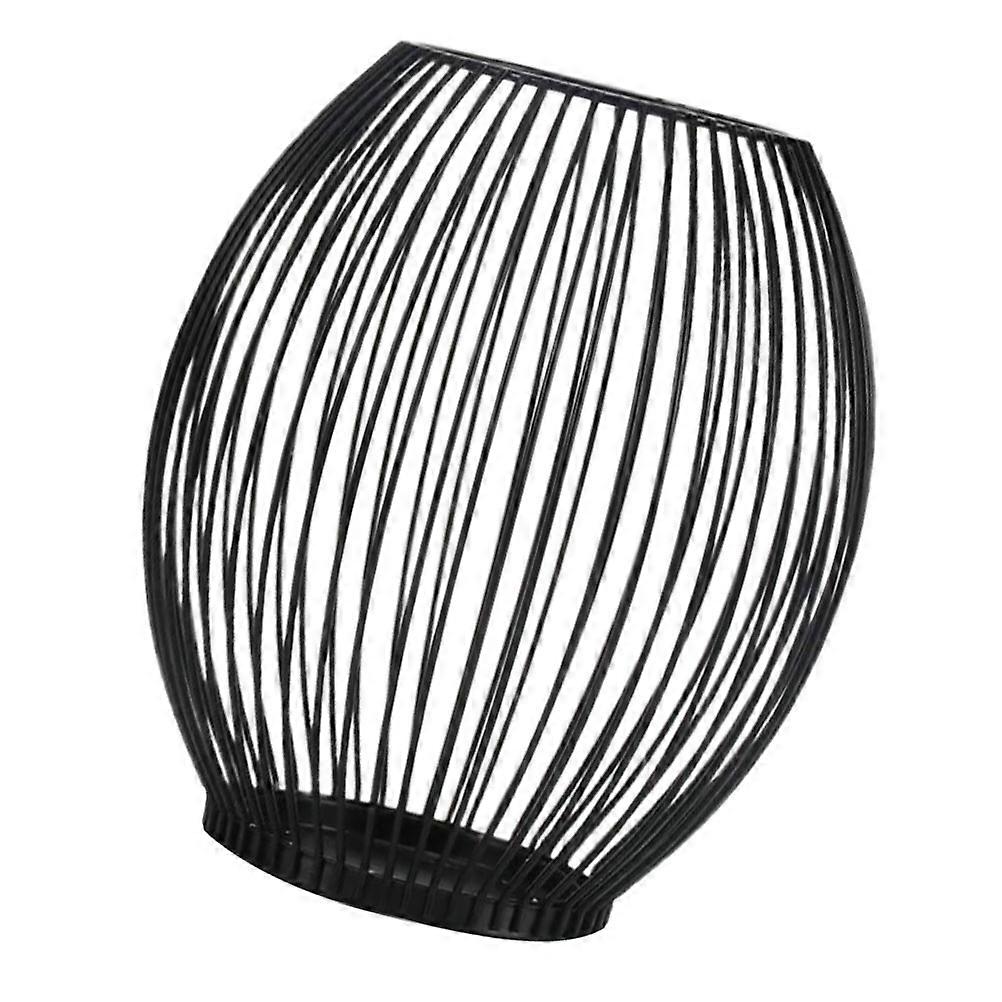 Black Iron Art Candle Stand for Decor Lantern Style 1Pcs