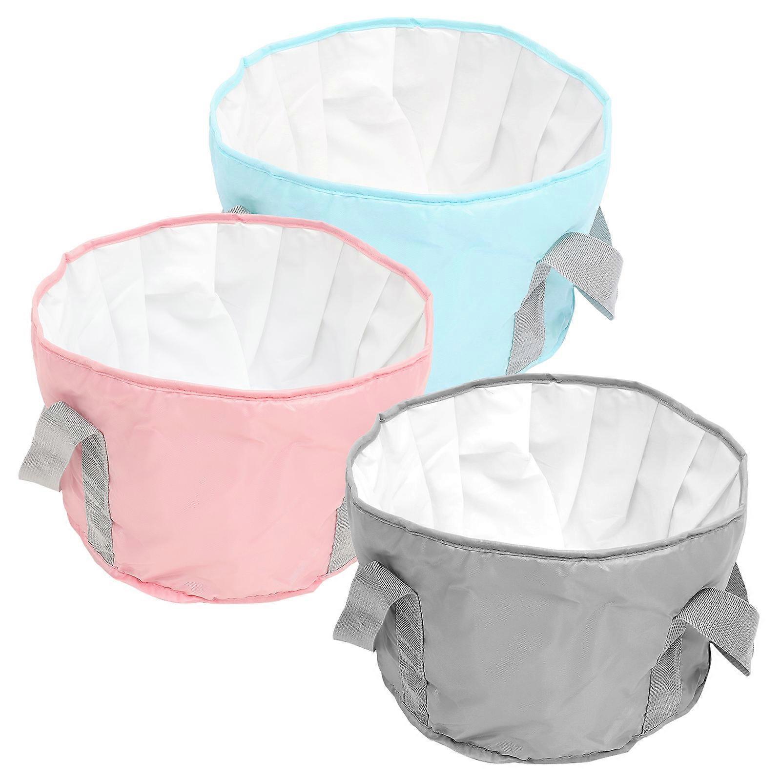 Water Storage Bucket Multi-functional Foot Bathing Camping Polyester Insulating 30.00X30.00X20.00CM 3Pcs