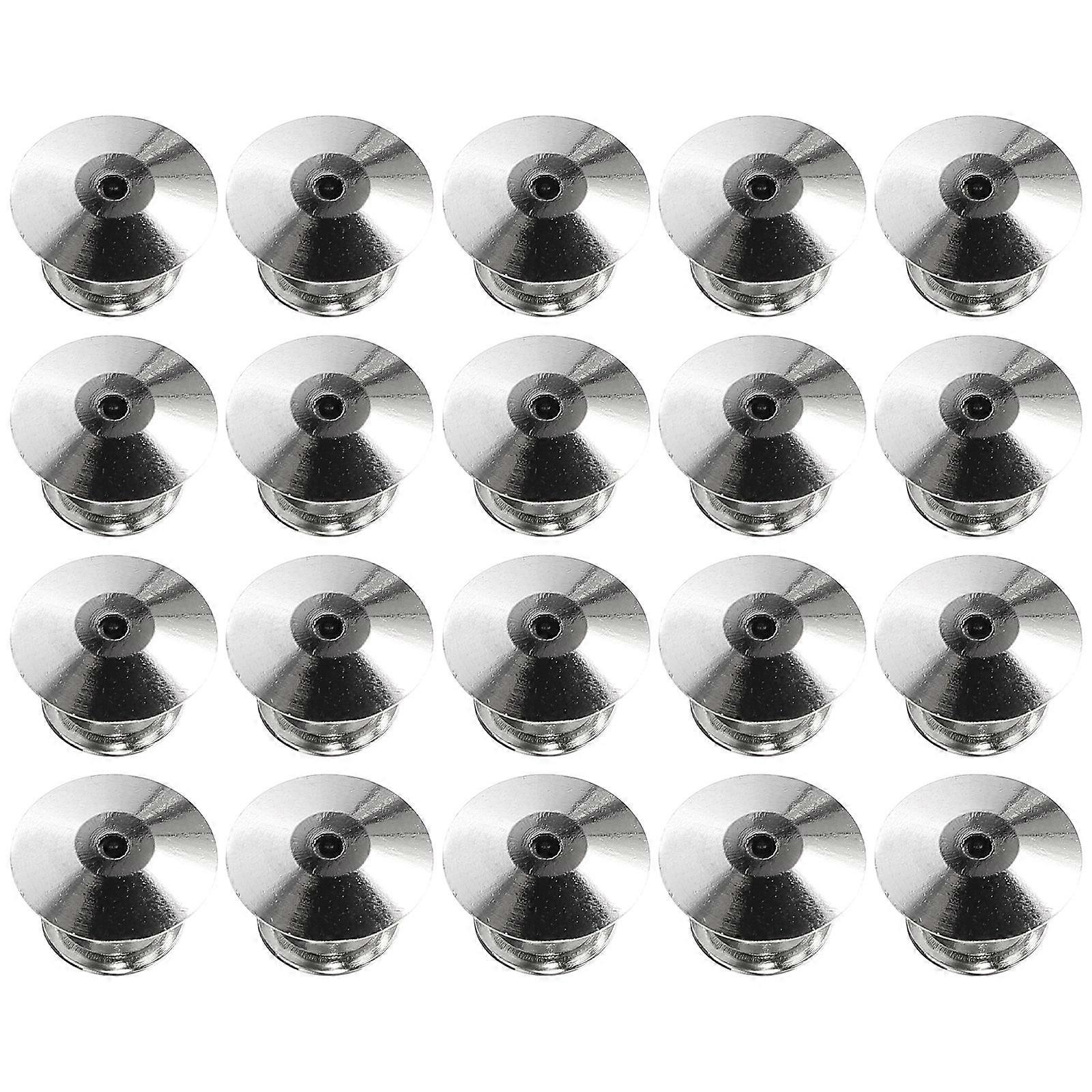 Copper Brooch Pins Locking Pin Backs for Fixation 20Pcs Silver Color