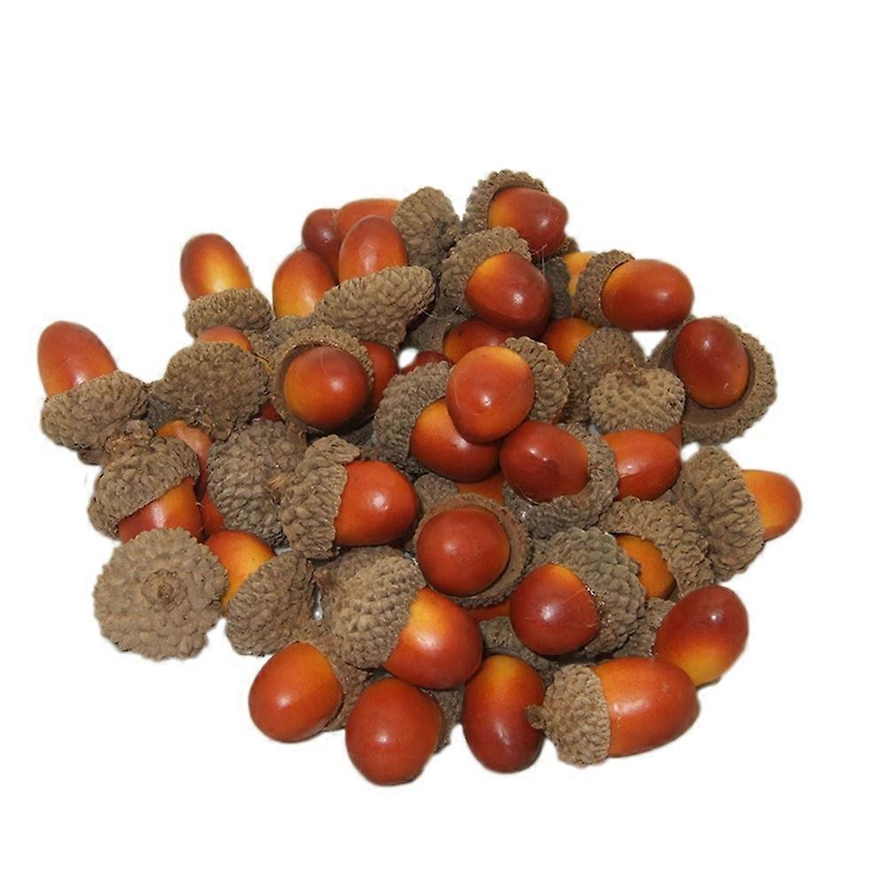 Acorn Ornaments Artificial Acorn Set for Decoration 100Pcs Light Color