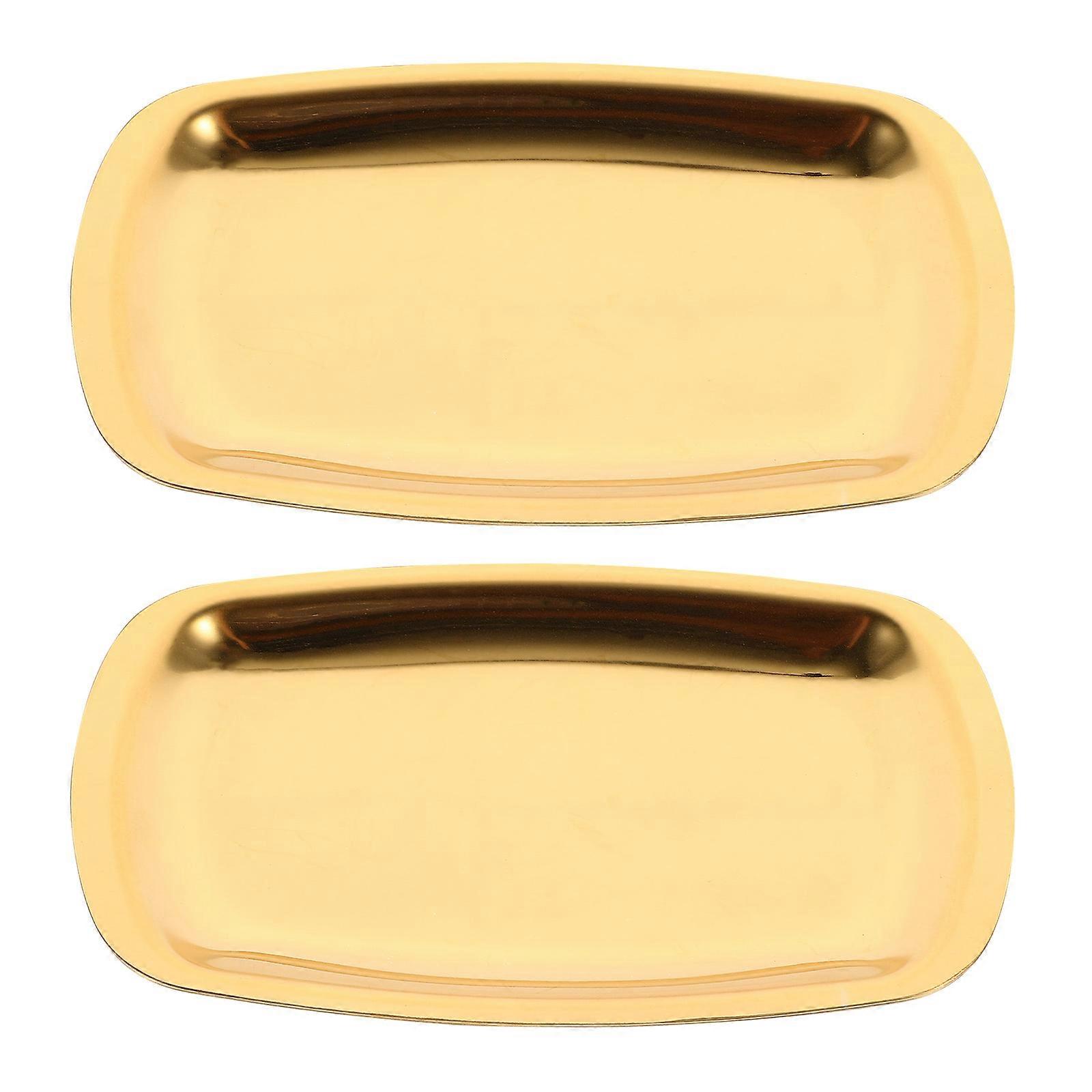 4Pcs Golden Stainless Steel Oval Trays for Baking Use and Display