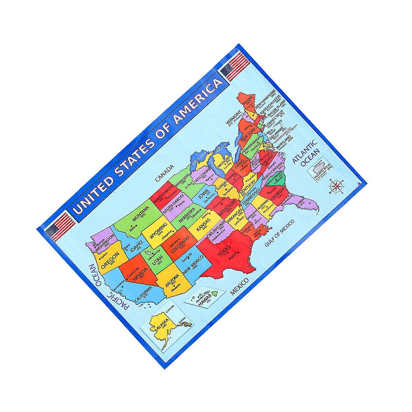 United States Map Geography Poster for Learning with 5Pcs Set