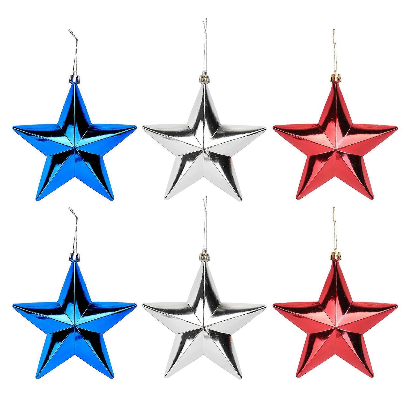 6Pcs Independence Day Hanging Decorations with Assorted Color Festival Pendants